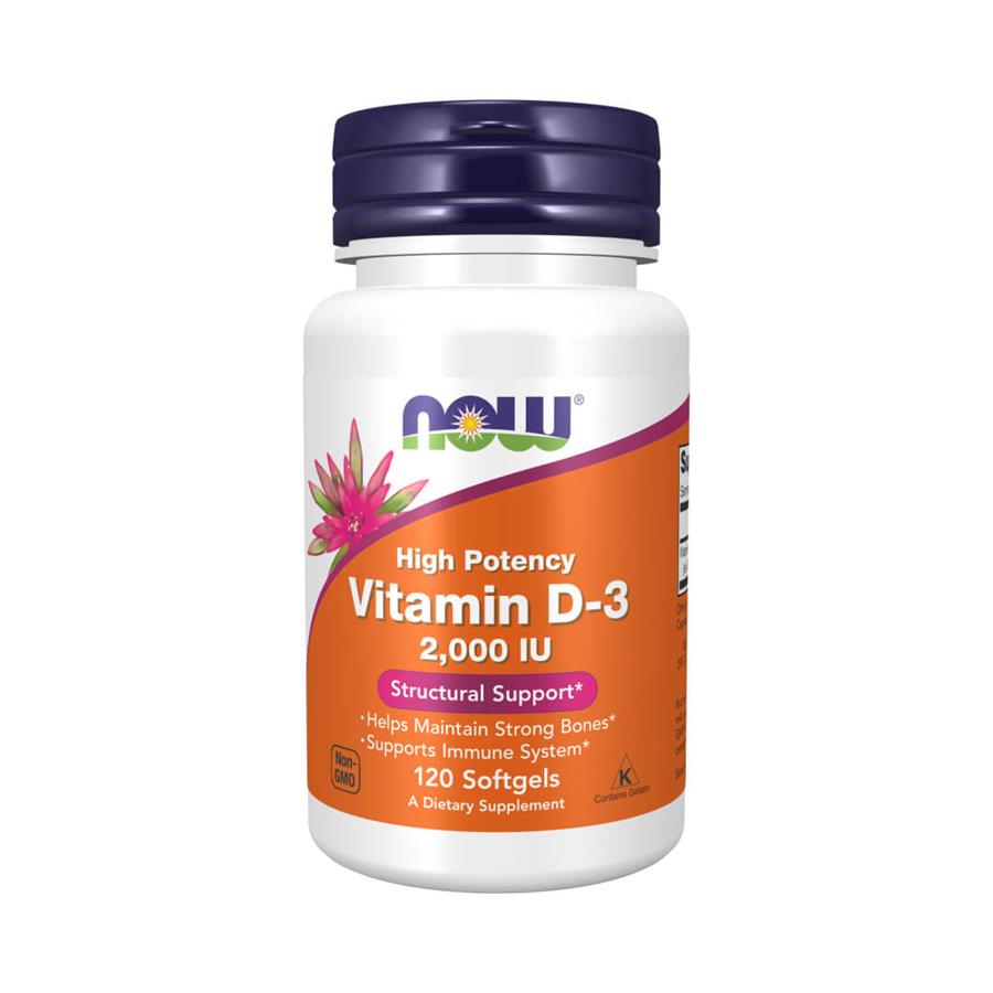 Now Vitamin D-3 2000 IU 120 Cápsulas