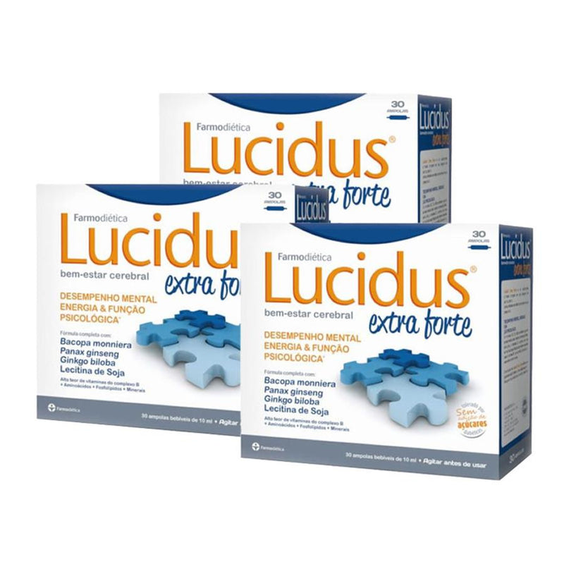 Farmodiética Lucidus Extra Forte 30 Ampolas - Pack de 3