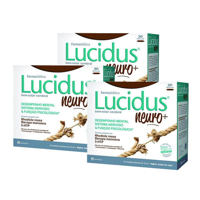 Farmodiética Lucidus Neuro+ 30 Ampolas - Pack de 3