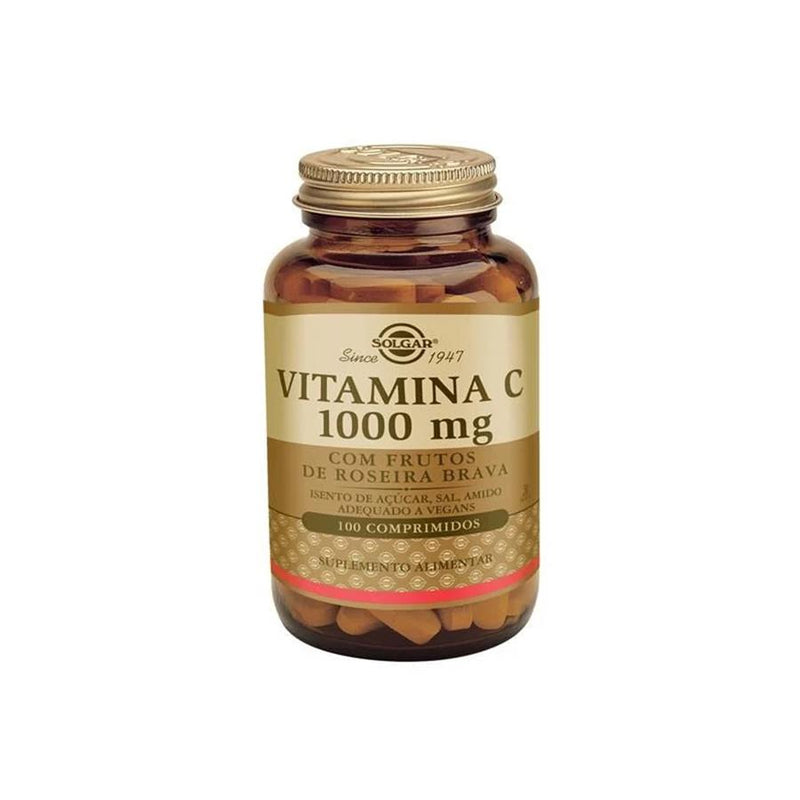 Solgar Vitamina C 1000mg com Frutos de Roseira Brava 100 Comprimidos