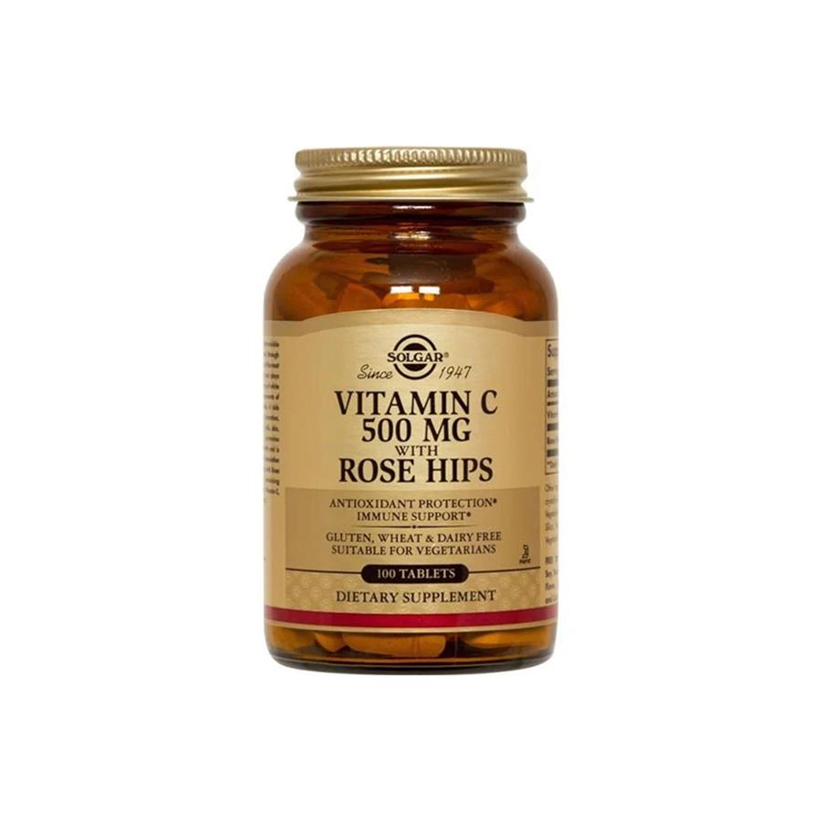 Solgar Vitamina C 500 mg com Frutos de Roseira Brava 100 Comprimidos