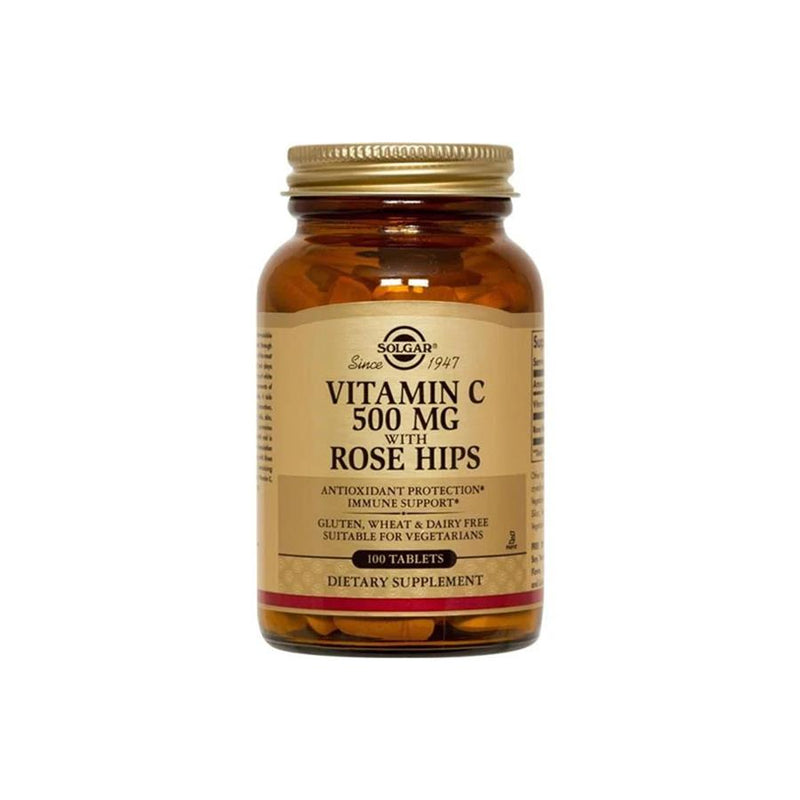 Solgar Vitamina C 500 mg com Frutos de Roseira Brava 100 Comprimidos