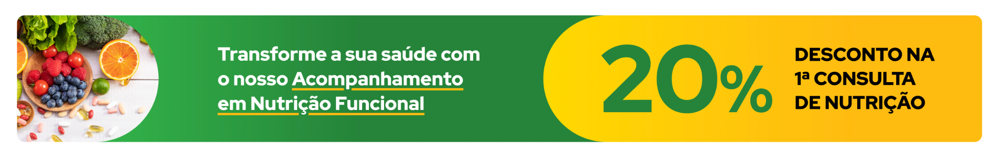 Desconto de 20% na primeira consulta de nutrição